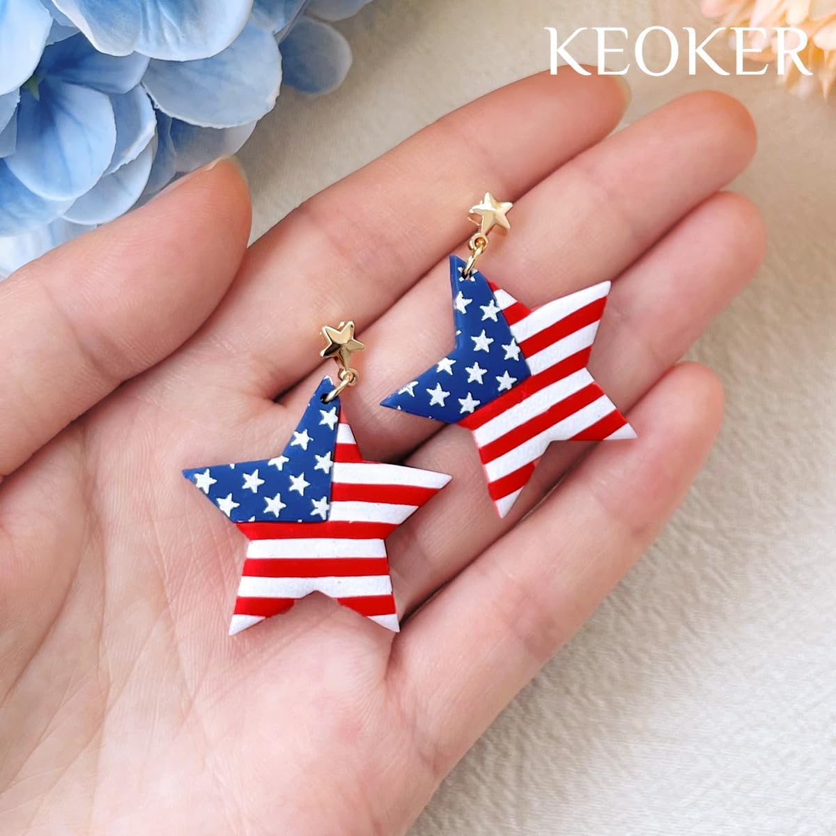 Keoker Stars Clay Cutters - 7 Pcs Fourth of July Polymer Clay Cutters, Independence Day Clay Earring Cutters, 4th of July Clay Cutters, Stars Polymer Clay Cutters (Stars)