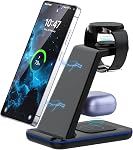 3 in 1 Wireless Charging Station, Wireless Charging Stand for Samsung Watch and Cellphone, Induction Charger for Samsung S25 Ultra, Watch Ultra/7/6/5, Wireless Charger for Galaxy Buds (NO Adapter)