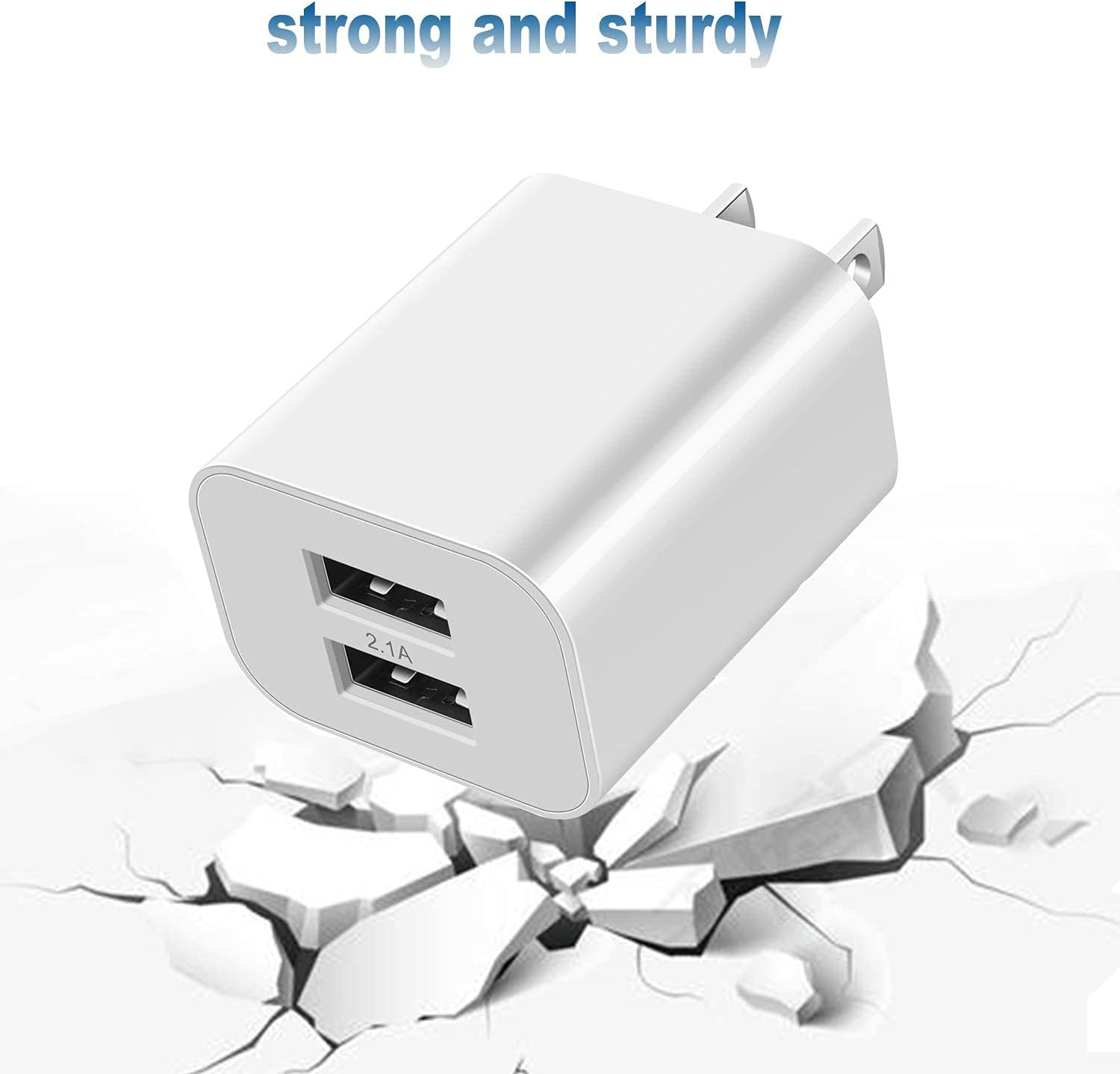 USB Wall Charger Block 2Pack Dual Port Cube Plug Power Charging Adapter Brick for Apple iPhone 14/13/12/XS Max/XR/X/8/8 Plus/7/6S/6S Plus/6/SE/5S/5C/iPad Mini/Air/Samsung Galaxy Kindle Fire LG