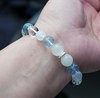 Vista 90 de Precious Gemstone Natural Crystal Healing Bracelet, Rutilated Quartz, Moonstone, Quartz Handmade Original Design Bracelet