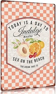 Sex On The Beach Cocktail Sign Vintage Poster Funnys Tin Sign For Home Bedroom Dorm wall Decor 12x8inch