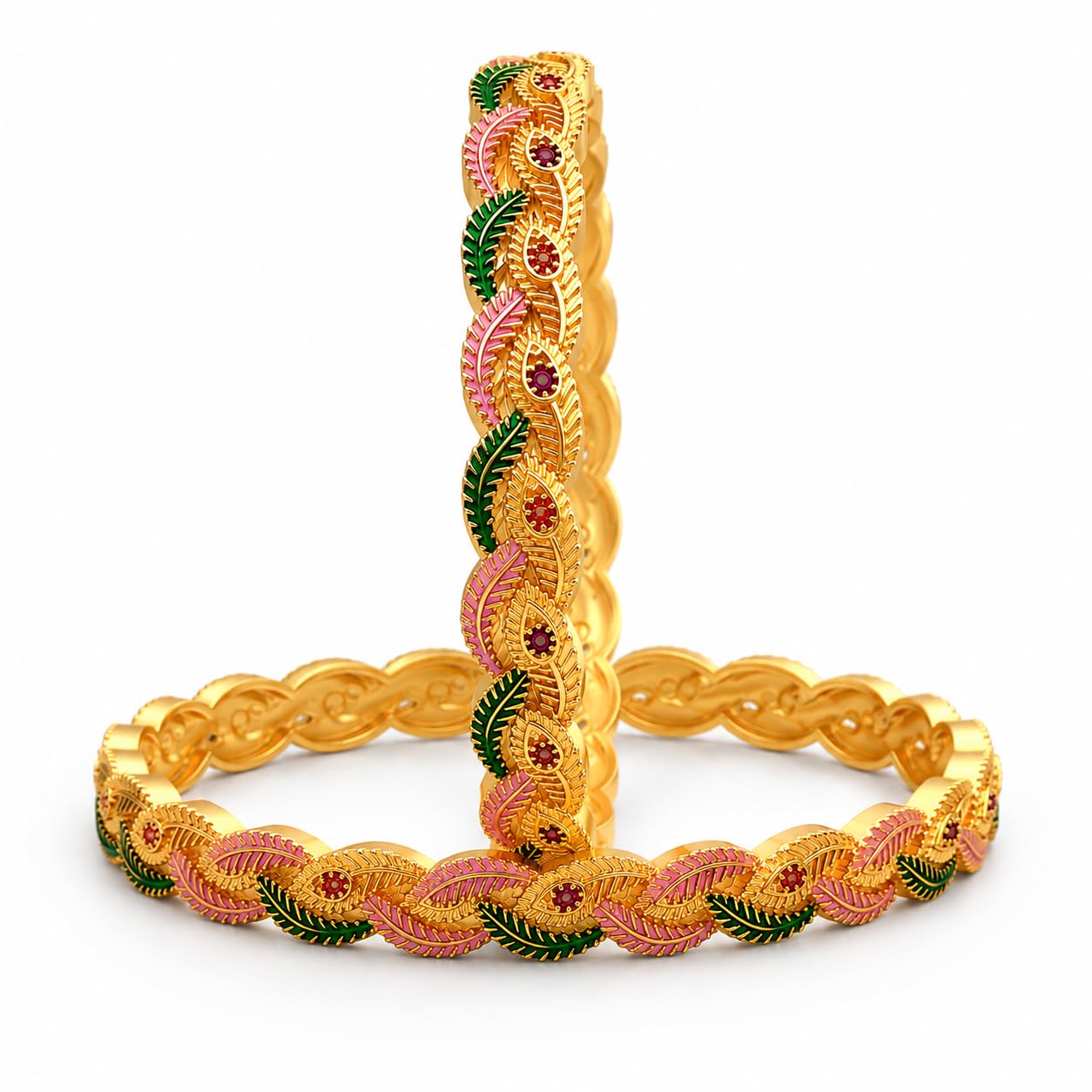 Gold Plated Bangles Set for Women Brass Finish Anti-Tarnish Artificial Bangles | Lightweight, Skin Friendly & Non-Reactive | Stylish & Trendy Daily Wear (Up to 1.5 Years) | Wedding-image-24