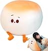 Bun Plush Cushion – Steamed Food Nap Toy, Cute Expression Cuddly Friend, Soft Fabric Sleeping Pillow, Adorable Stuffed Pastry Ornament | Imaginative Play Companion for Kids Girls Bedtime