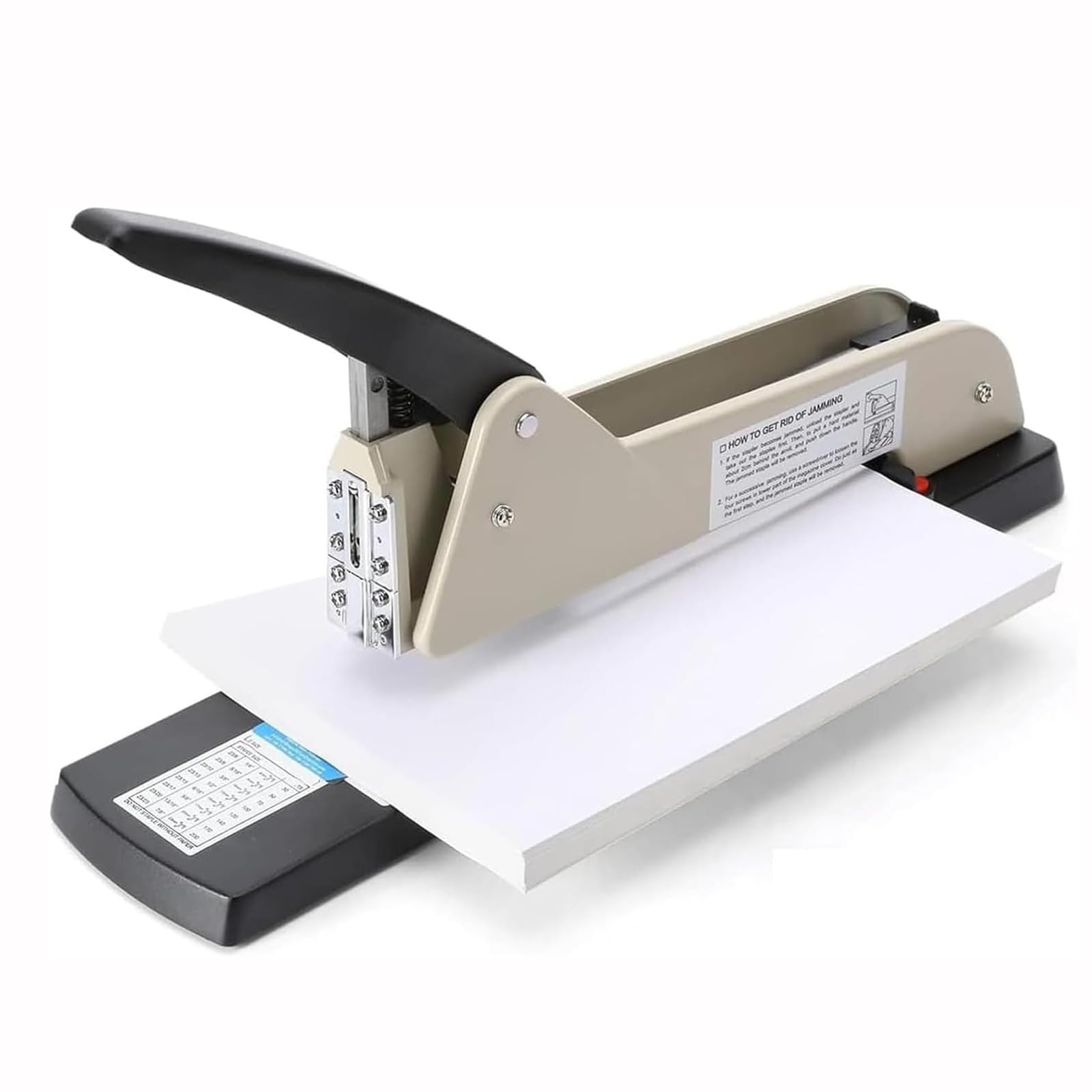 Cucitrice a lunga portata resistente, capacità di 200 fogli con profondità regolabile (fino a 25 cm), per opuscoli, opuscoli, album, pinzatrice a braccio lungo, ideale per rilegare documenti spessi