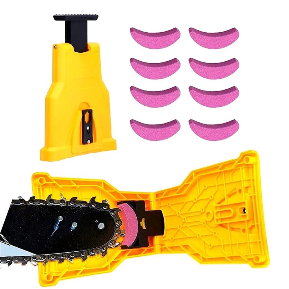 Universal Chainsaw Sharpener - Portable Tool for 12''-22'' Saws with 8 Sharpening Stones