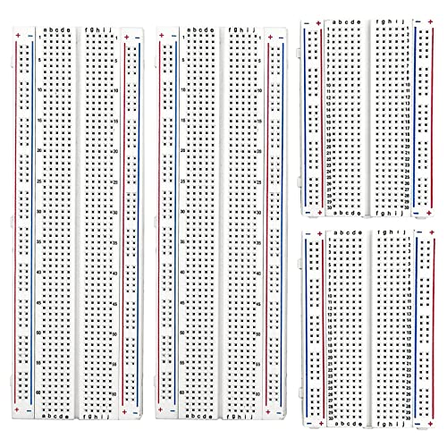 MCIGICM Breadboards, 2Pcs 830 Point and 2Pcs 400 Point Solderless Bread Board for Proto Shield Distribution Connecting Blocks