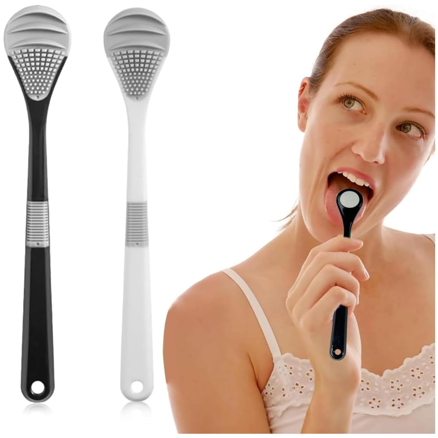 AKM STORE Silicone Tongue Scraper Cleaner Pack of 2 with Wall Mount Holders – Soft Anti Slip Tongue Cleaning Brush for Fresh Breath Oral Care Tool for Adults