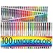 Tadkin Gel Pens Set of 100 - Metallic, Pastel, Neon, Classic and Glitter Coloring Pack