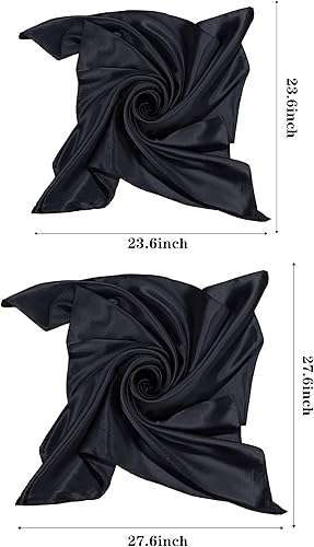 Miniatura 3 de Satinior Bufanda cuadrada de seda, bufanda de satén para la cabeza, bufandas para el cuello, bufanda de disfraz retro de Halloween para mujeres y