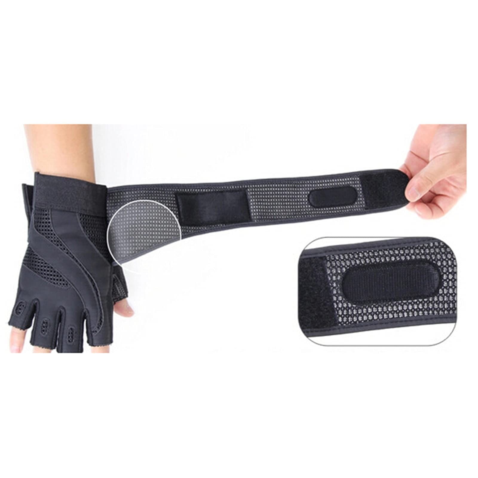 Guanti da uomo per sollevamento pesi Guanti da allenamento e fitness da donna Pr traspiranti Guanti da allenamento smorzanti indossabili Supporto completo per il polso per Cross Fit/Ciclismo