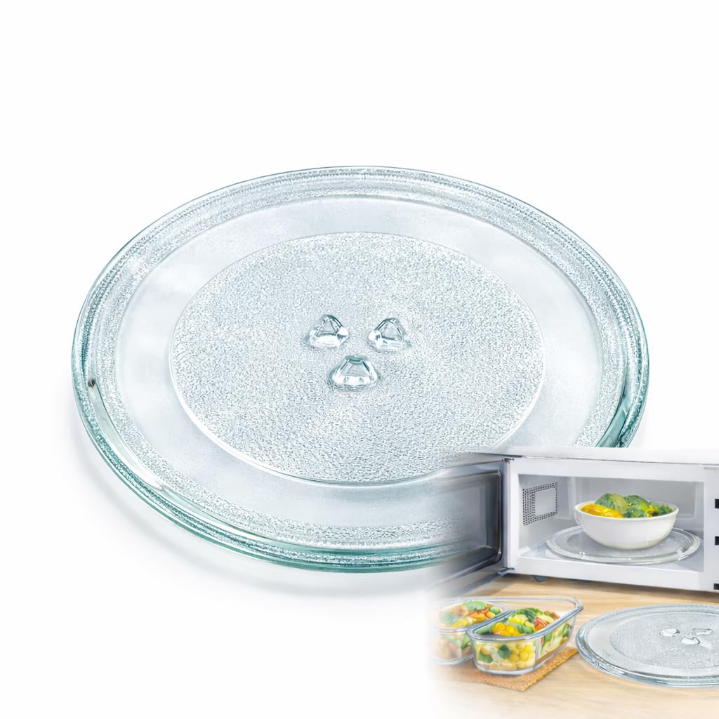 KIJUK Mikrowellenteller Glas 24,5 cm – Universal Ersatzdrehteller für Mikrowelle, Hochtemperaturbeständiger Ersatzteller, Mikrowellen Teller Glas - 2