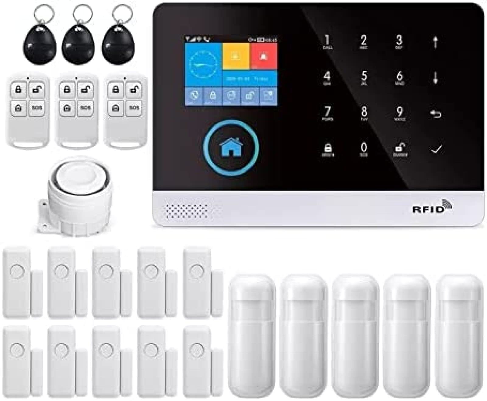 Sistema De Alarma De Puerta WiFi PG103 Sistema De Alarma Para Seguridad Antirrobo En El Hogar Alarma WiFi GSM Inalámbrico Tuya Control De Aplicación De Casa Inteligente Para Casa, Apartamento,8,mi