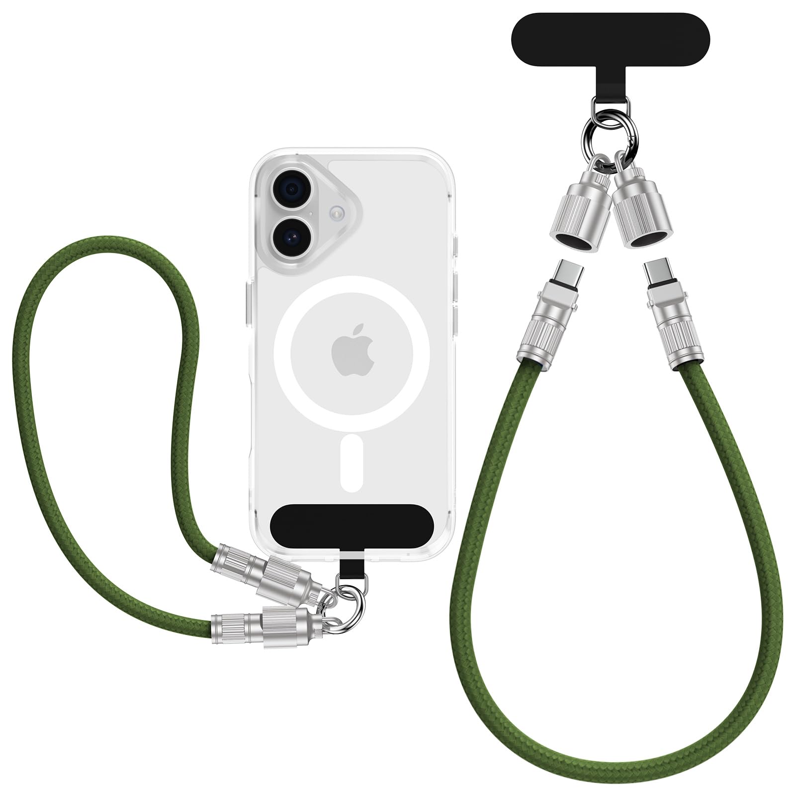USB Type-C to C ストラップ型ケーブル 1本で2役 65W/0.3M Type C ケーブル 携帯ストラップ 手掛け 首掛けストラップ iPhone 16ケーブル 落下防止 紛失防止 断裂を防ぐ iPhone16/15シリーズ充電ケーブル MacBook、iPad Pro/Air、Galaxy、Sony、Pixel等タイプc多機種対応 グーリン