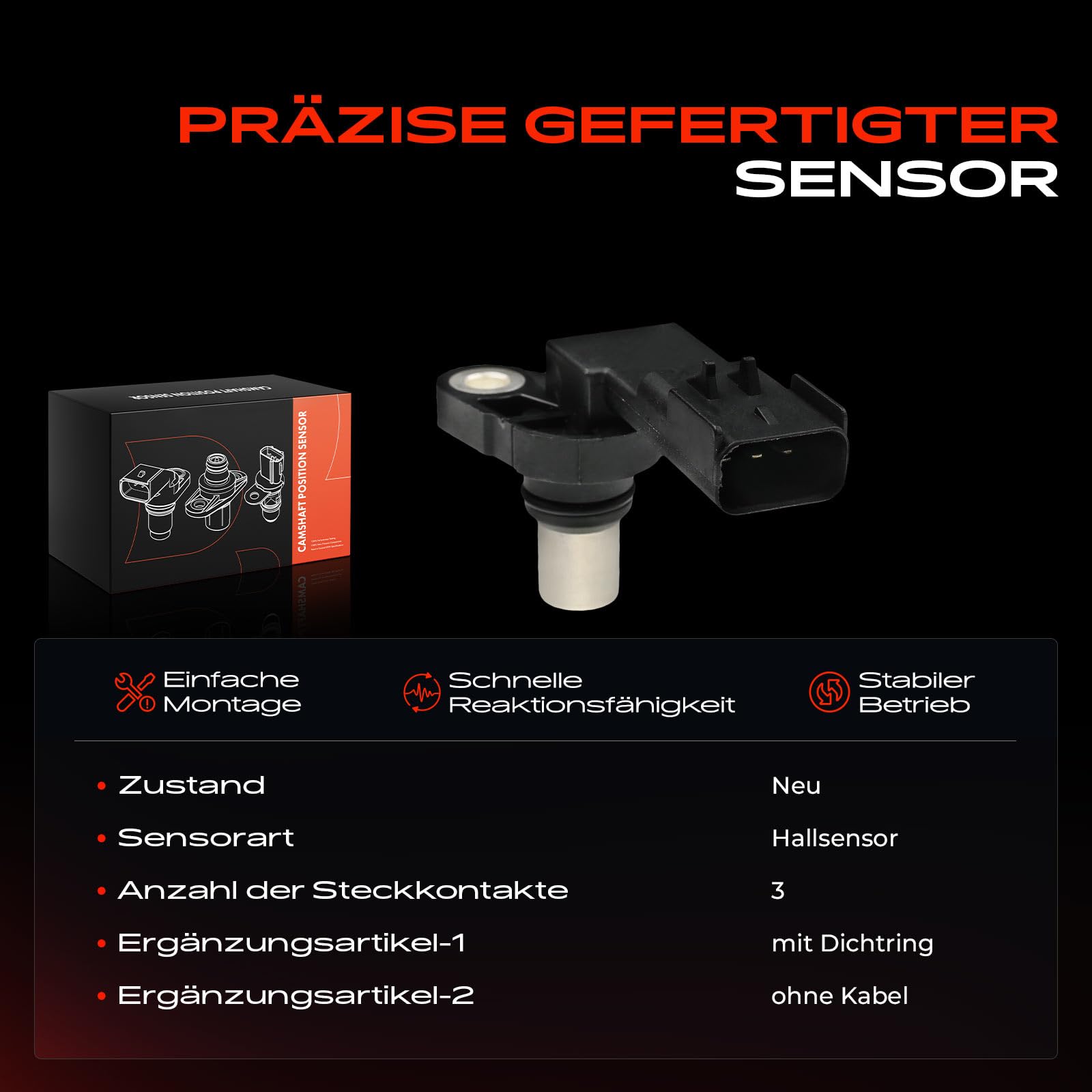 Nockenwellensensor mit Dichtring für Neon II PT Cruiser PT M-i-n-i R50 R52 R53 R56 1.6L Benzin 2001-2012 Benzin