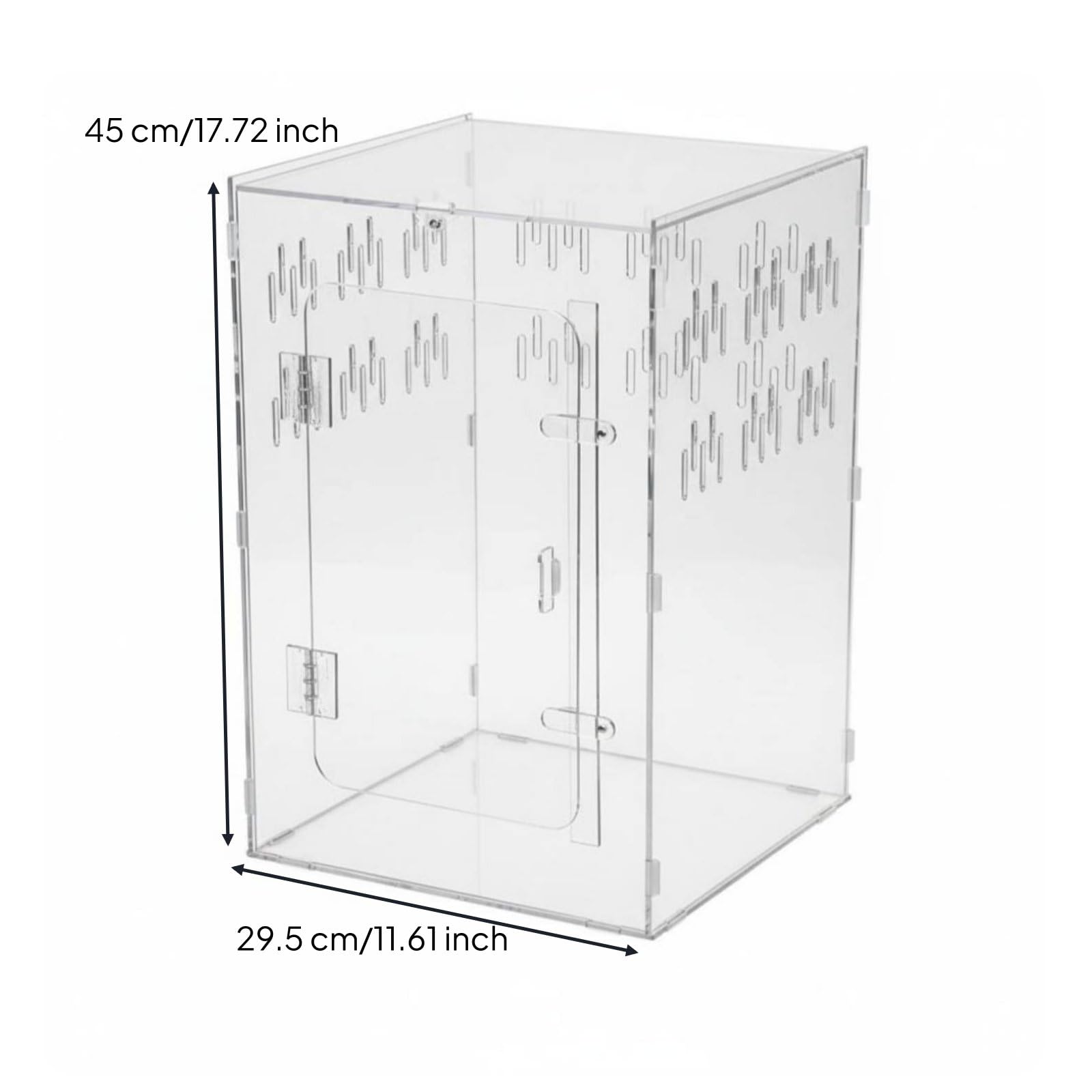 Baoblaze Hábitat Acrílico Caja para Reptiles Terrario Transparente con y Diseño de Borde Suave Apto para Geckos Ranas y Arácnidos en Escritorio y Ambiente Doméstico, DoblePuertaGrande