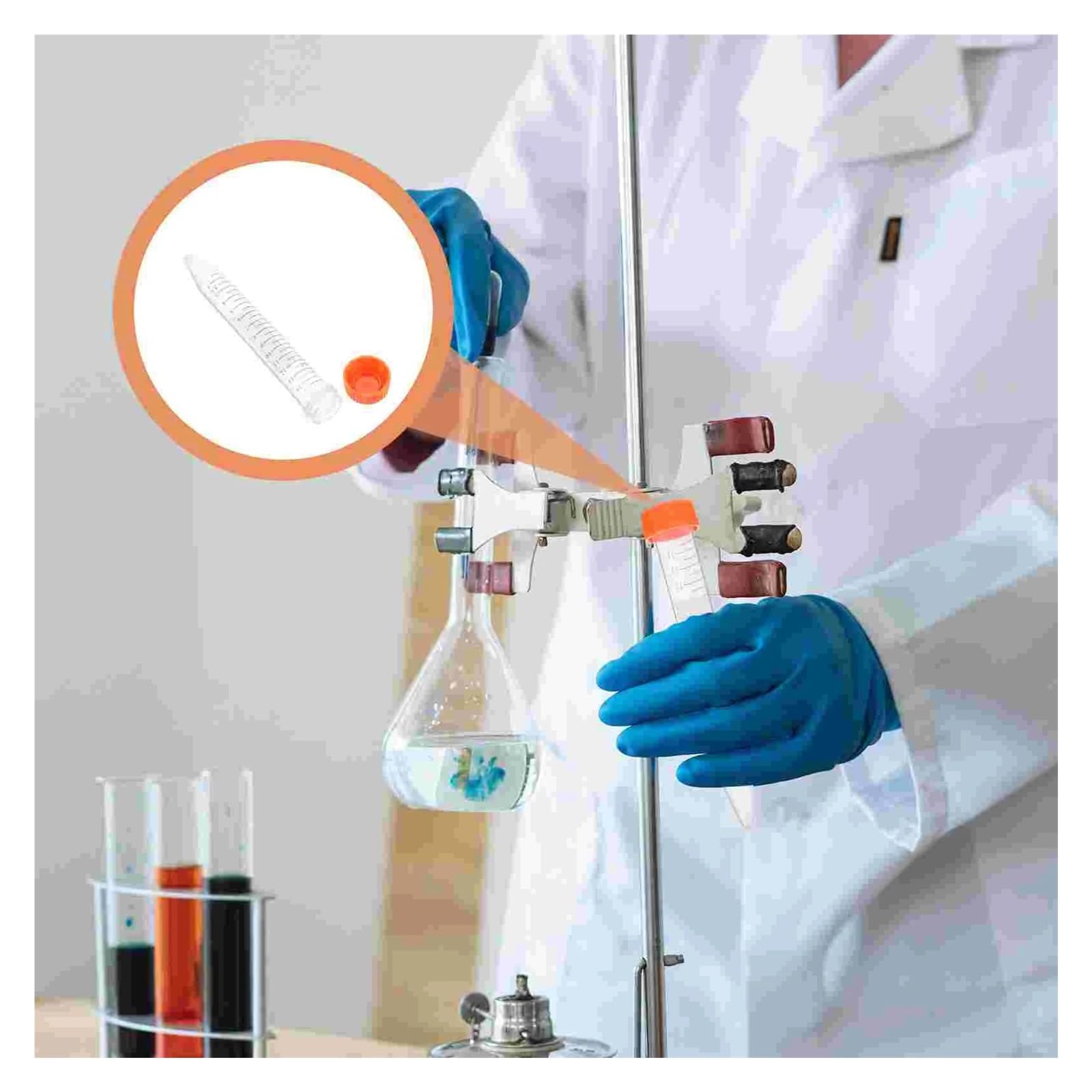 yingyingjia 25 szt. probówek wirówkowych 15 ml fiolek wirówkowych Probówka do wirówek naukowych z zakrętką stożkową na dnie fiolki na próbki laboratoryjne pojemnik