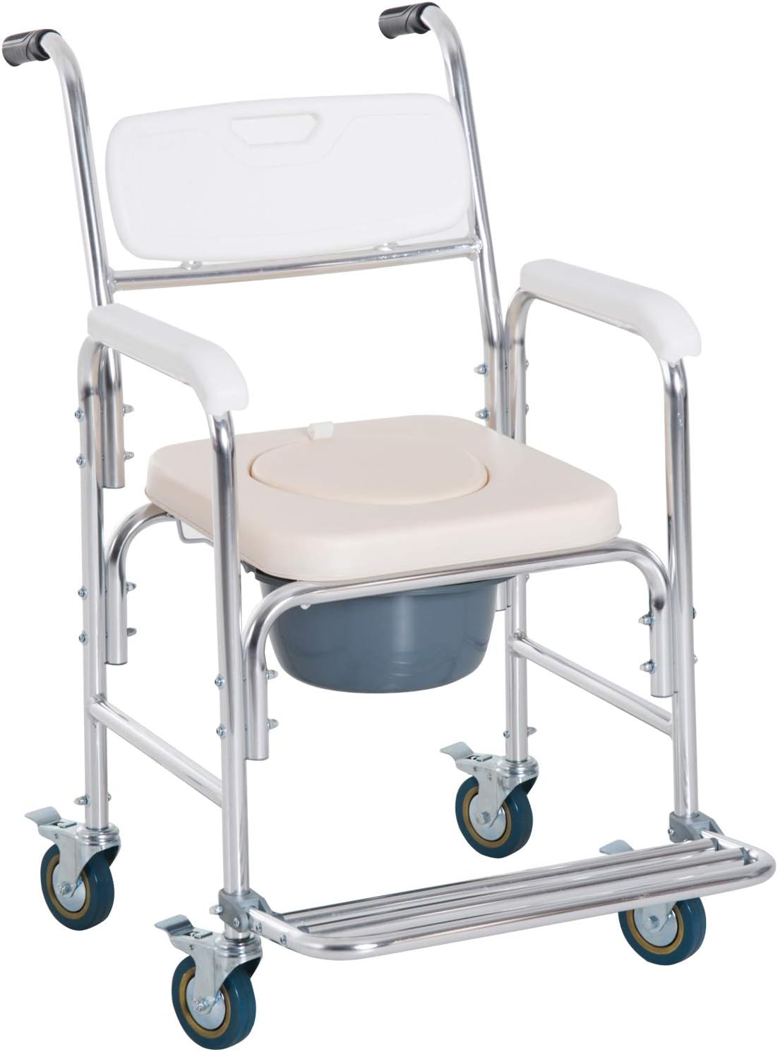 3 in 1 Shower Commode Wheelchair, Transport Beside