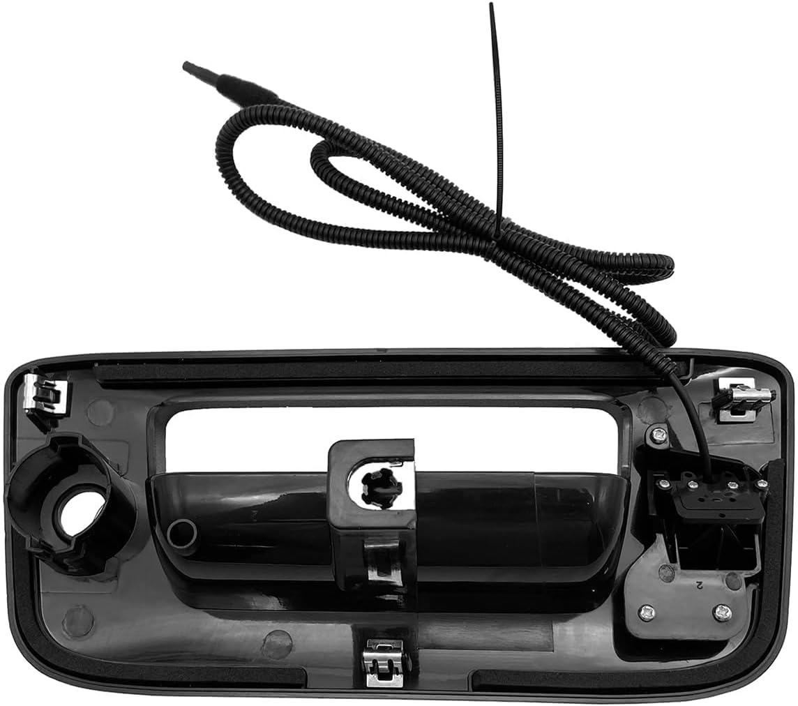 Cheriezing Tailgate Handle Backup Camera Compatible with 2007-2013 Silverado Sierra 1500 2500 3500 Heavy Duty Matte Black with Rear View Camera Replace# 22755304