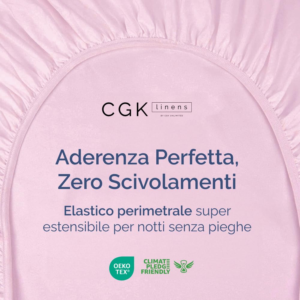 Lenzuolo con angoli 90x190cm - Extra profondo per materassi fino a 40cm (16") di altezza - Morbida microfibra spazzolata - Antipiega, resistente al restringimento e colori - OEKO-TEX - Rosa chiaro