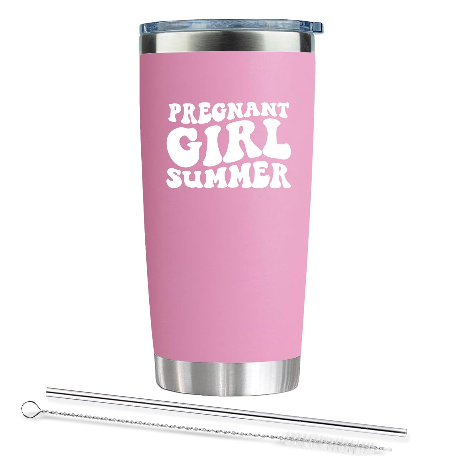 CHICKOR Pregnant Girl Summer Cup - Pregnancy Gifts for Expecting Mom, Mom to Be, First Time Mom - gift for pregnant daughter Women friend wife - 20 Oz Tumbler, Pregnant Mom Gifts, New Mom Gift