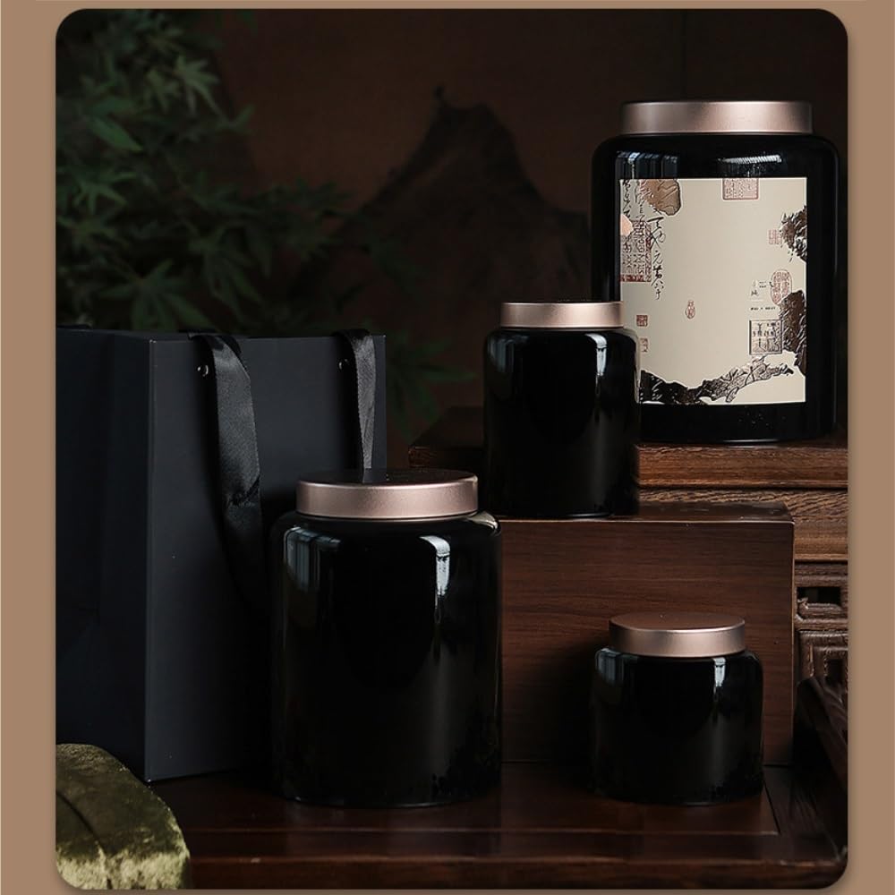 XYNSNDB Kanistry kuchenne Pojemnik do przechowywania herbaty luzem Słoik Ceramiczny szczelnie zamknię słoik Pusty słoik Słoik do przechowywania przypraw kuchennych Retro zestaw do herbaty Pojedynczy