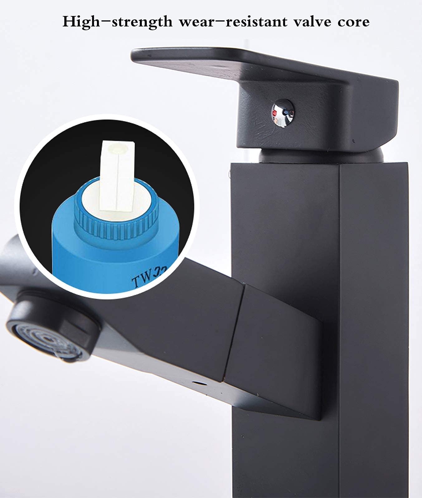Grifo de baño negro Grifo de cocina extraíble de un solo mango Grifo de cabeza de rociador giratorio de 360 ​​​​° Aireador Grifo de ahorro de agua Adecuado para lavabos y bañeras de baño needed