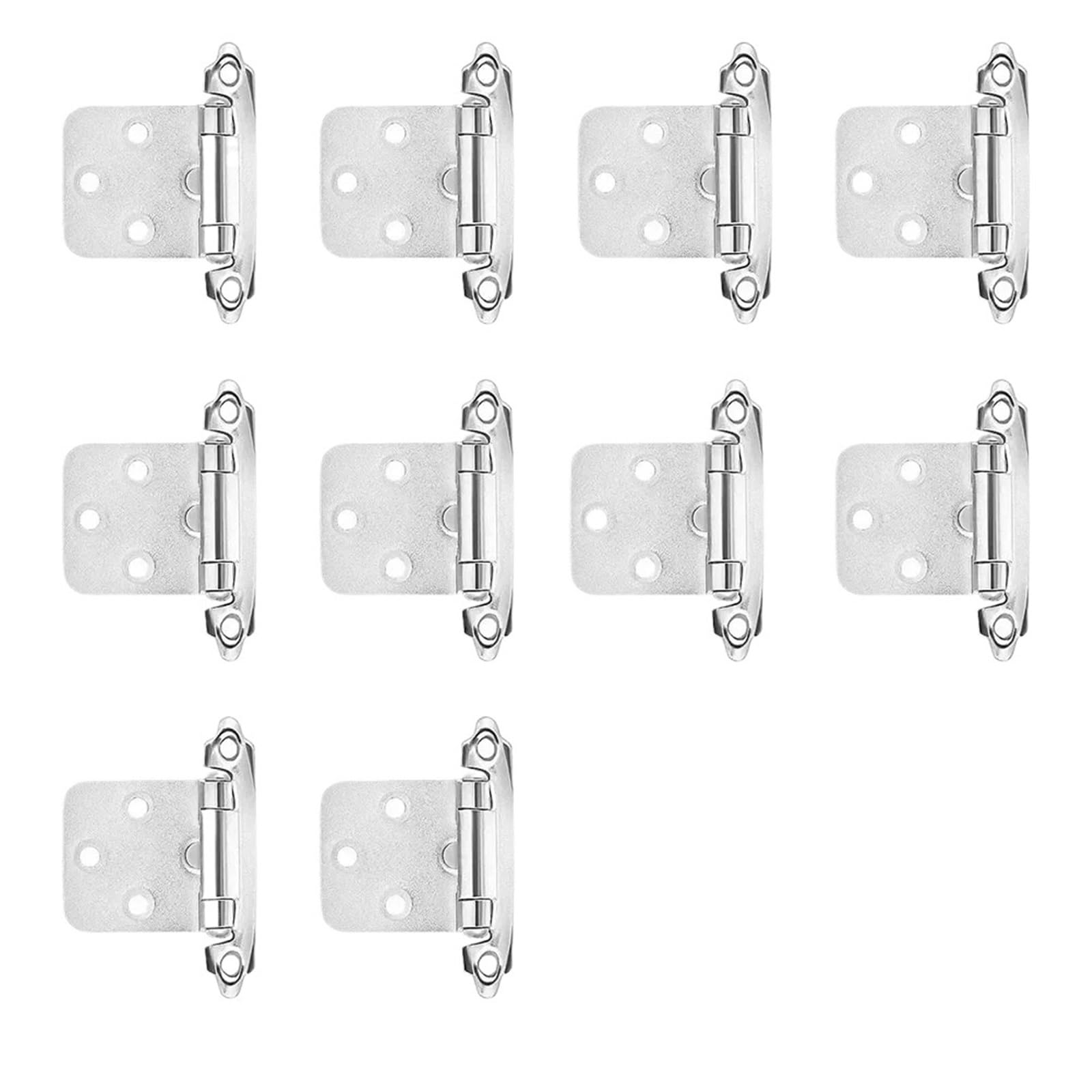 Kdhcvkz Nickel 10Pcs Cabinet Hinge Door Spring Hinges(Nickel)