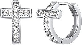 Huggie Earrings for Men Women, Unisex Surgical Stainless Steel Hypoallergenic Earrings,Small Hoop Earrings, Polished CZ/Heart/Spike/Chunky Small Hoops for Pierced or Non Pierced Earrings