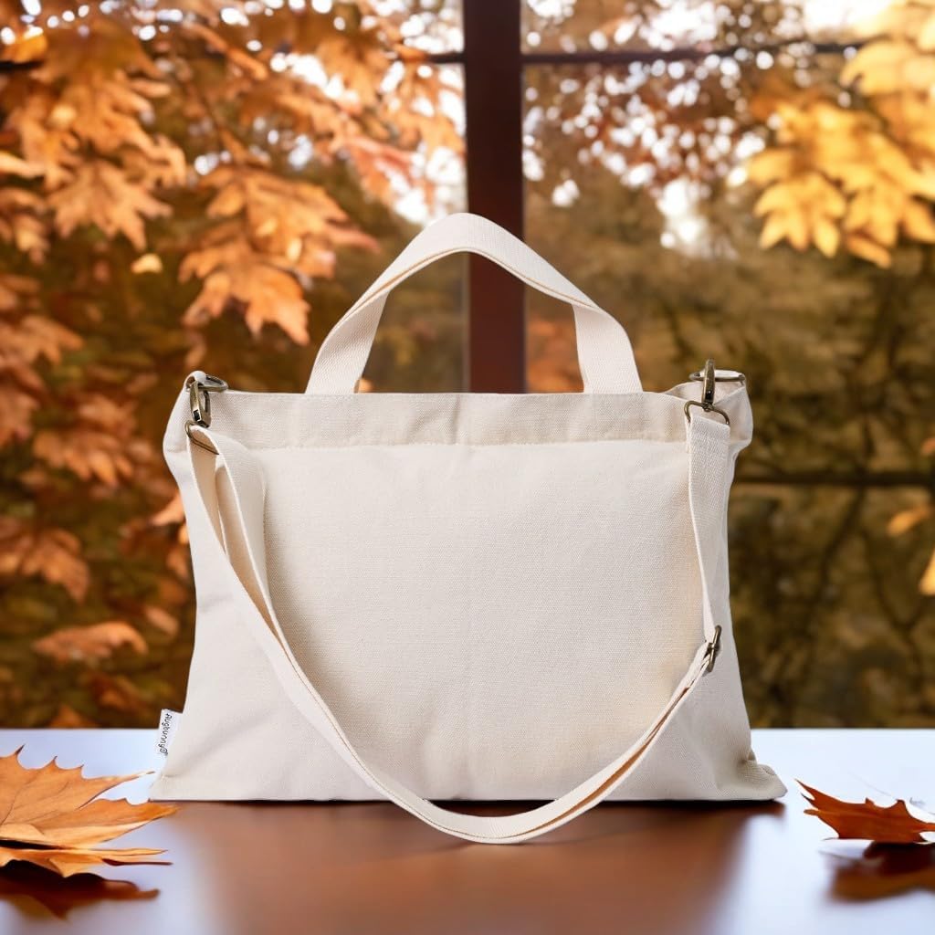 Heavy Duty Canvas Shoulder Crossbody Bag Working Briefcase Laptop Satchel Multi Purpose Casual Tote - Image 2