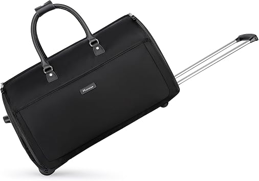 Modoker 3-in-1 Rolling Garment Duffle Bag with Wheels, 22in Black
