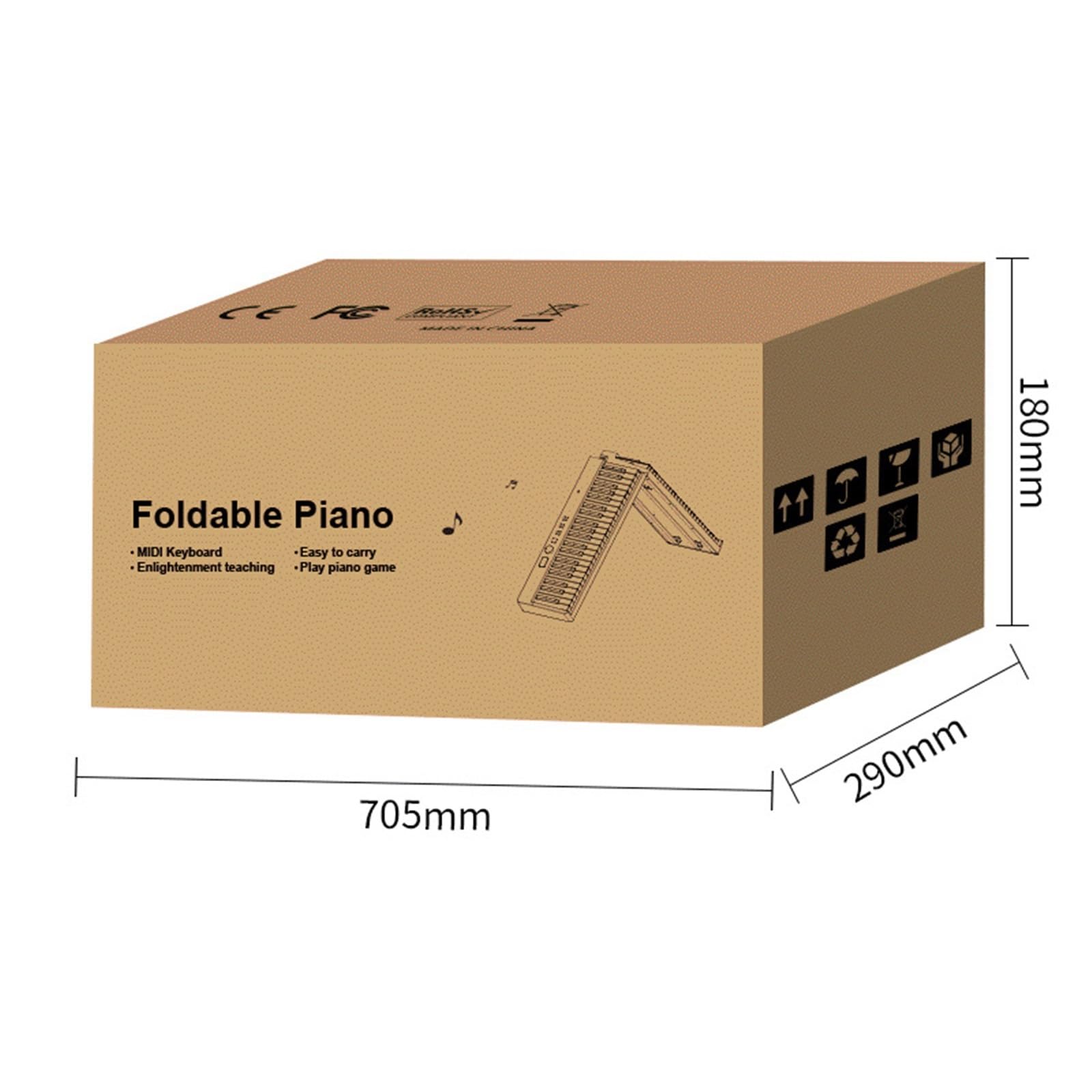 Tastiera Digitale Per Principianti Pianoforte Elettronico Pieghevole Portatile A 88 Tasti Pianoforte Elettronico Professionale Per La Casa Strumento Musicale(White)