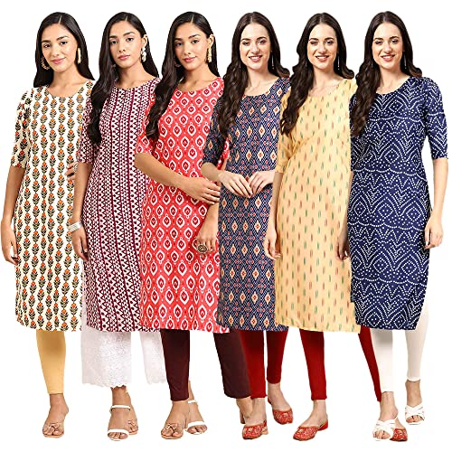Image of Pinkmint Women's Crepe Digital Printed Straight Kurta