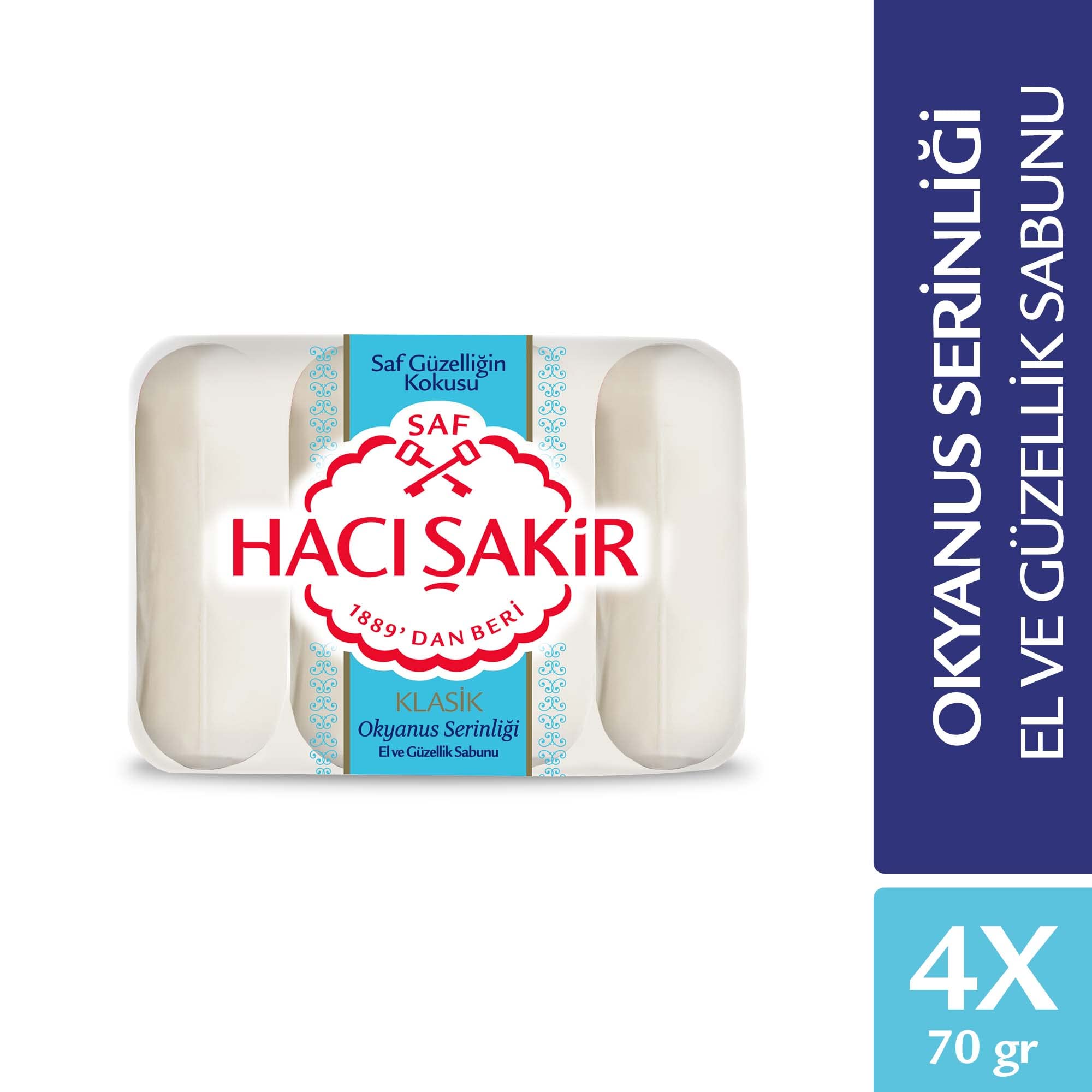 Hacı Şakir Klasik Okyanus Serinliği El ve Güzellik Sabunu 4x70 gr