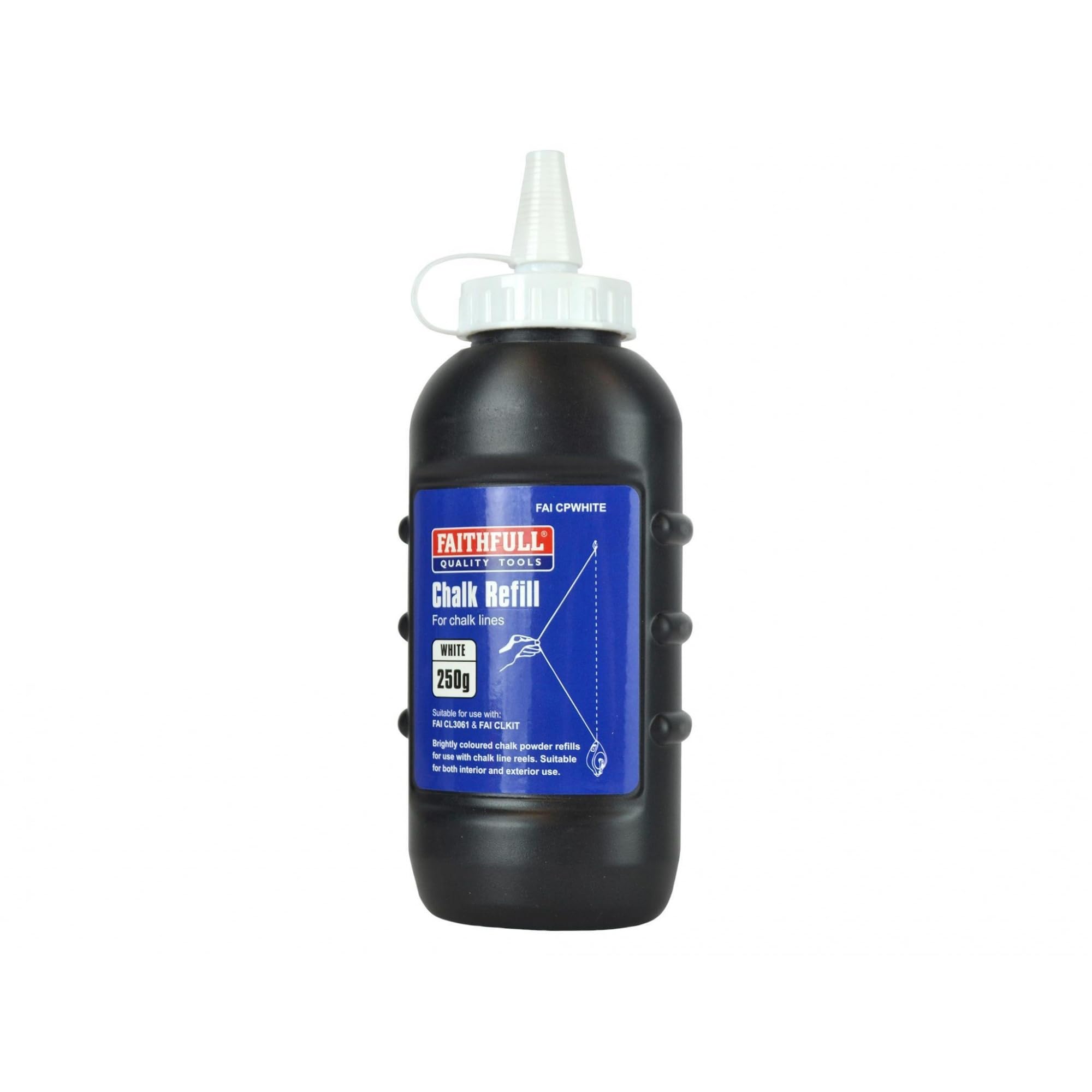 Faithfull FAICPWHITE Builders Chalk Line Powder Refill White 250g (8oz)