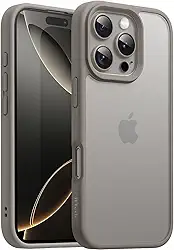 JETech Capa Matte para iPhone 16 Pro Max 6,9 Polegadas, Case Proteção Contra Quedas de Nível Militar à Prova de Choque, Traseira Translúcida Fosca, Anti-Impressão Digital (Titânio Natural)
