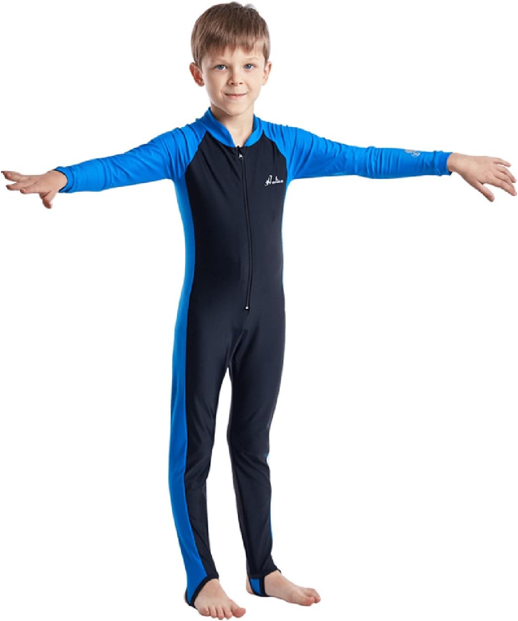 HaoLian Boys Full Body Swimsuit UV Sun Protective One Piece Floating Suits Swimwear for Age 3-14 Years
