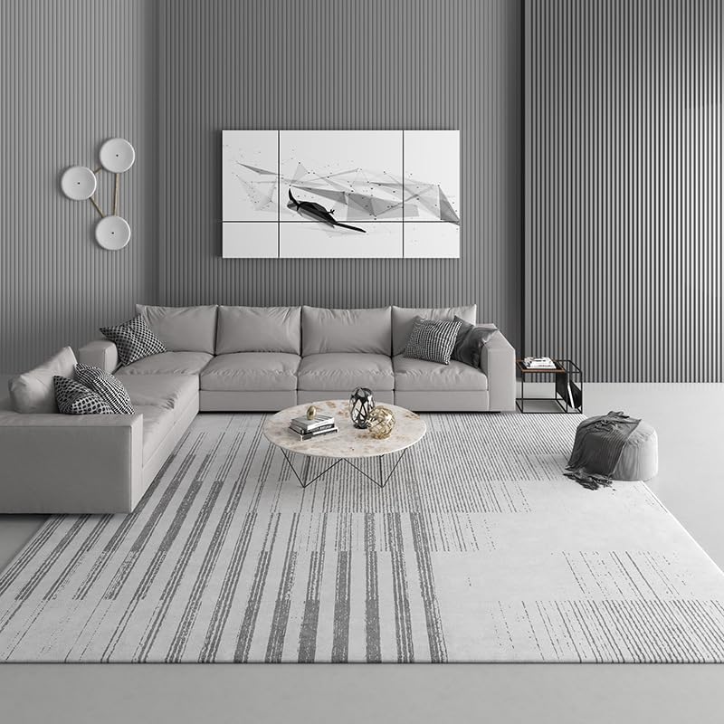 Tapis de salle a manger moderne gris 160x230 antidérapant