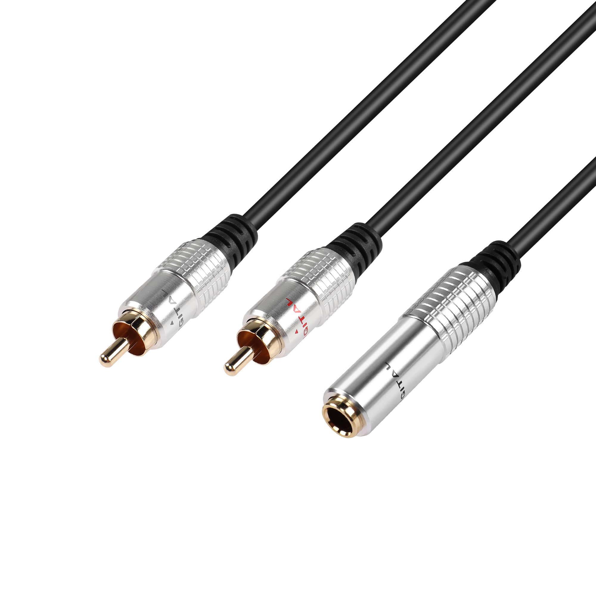 PNGKNYOCN 6.35mm to 2RCA Audio Cable, 1/4