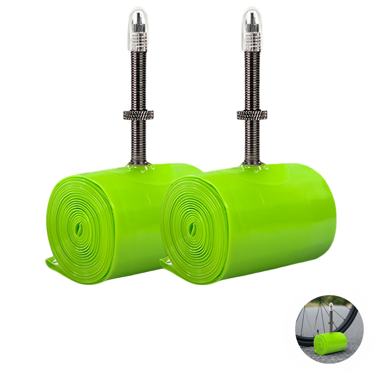 Chambres à air TPU avec Valve Presta, Chambre de vélo Ultra légère de 50 g pour Route 700C et VTT 29 Pouces, Limite Les crevaisons, Compatible 18 à 32 mm, Noyau Amovible, rustines