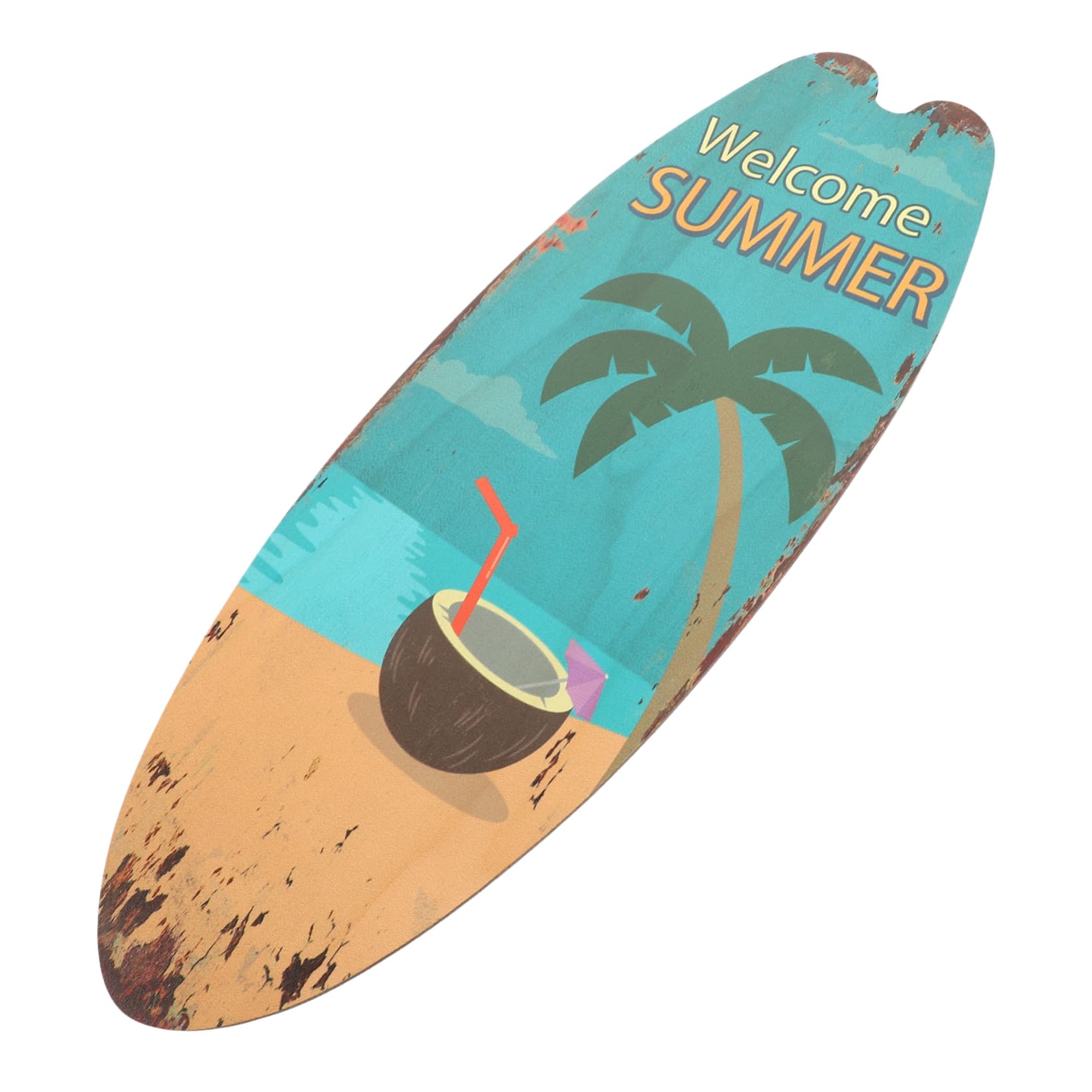 Artibetter Surfboard Wooden Sign Surfboard Beach Signs Surfboard Plaque Decoration Surfboard Wall Signs Coastal Hanging Upholstery Trim Decorative Wall Ornament Outdoor Beach Vacation Metal