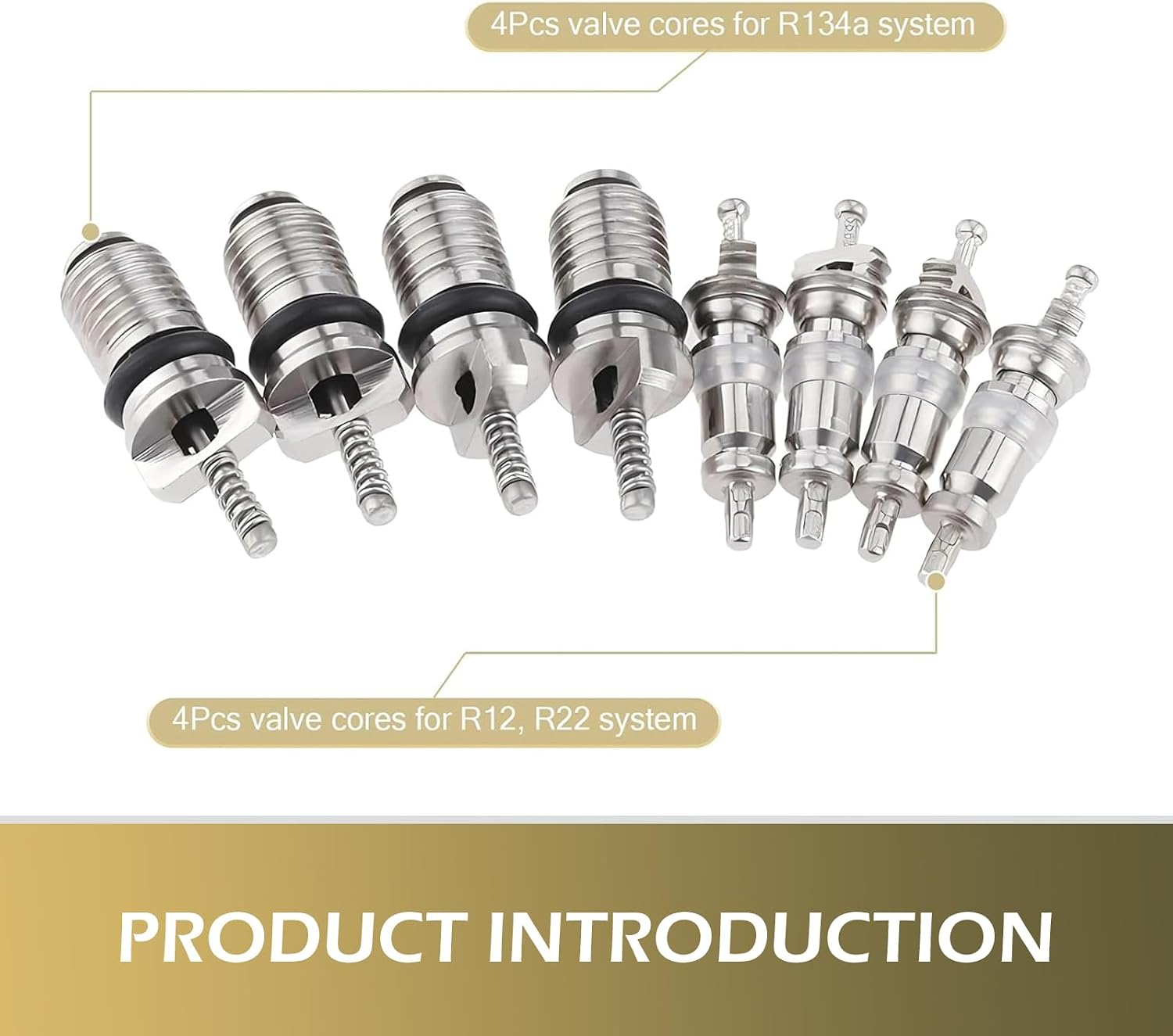 Air Conditioning Valve Core Kit, High and Low Pressure Dust Cap Valve Core Combination Set, AC R12 R134a Refrigeration Air Conditioning Maintenance Valve, for Most Cars Trucks (Black)