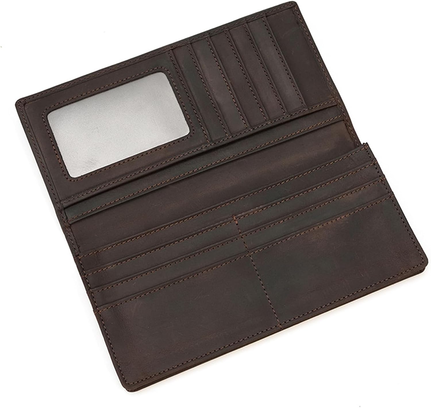 LUUFAN Genuine Leather Long Wallet for Men, Large Capacity Purse Clutch Bag Handbag Checkbook Cash Credit Cards Phone Holder | Large Capacity