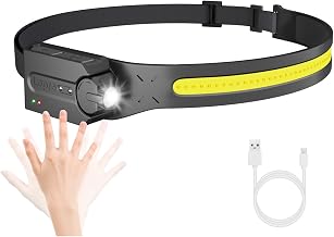Lepro Super Bright 230° Wide Beam Head Torch with Motion Sensor, 5 Modes, Waterproof Lightweight Headlamp for Camping, Running