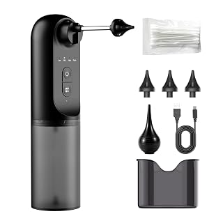 Electric Ear Wax Removal Kit - Ear Cleaner with Water Powered Ear Irrigation Flushing System, 4 Pressure Modes Safe and Effective Earwax Removal Tool, 3 Reusable Replacement Tips - Amazon product rated Grade A