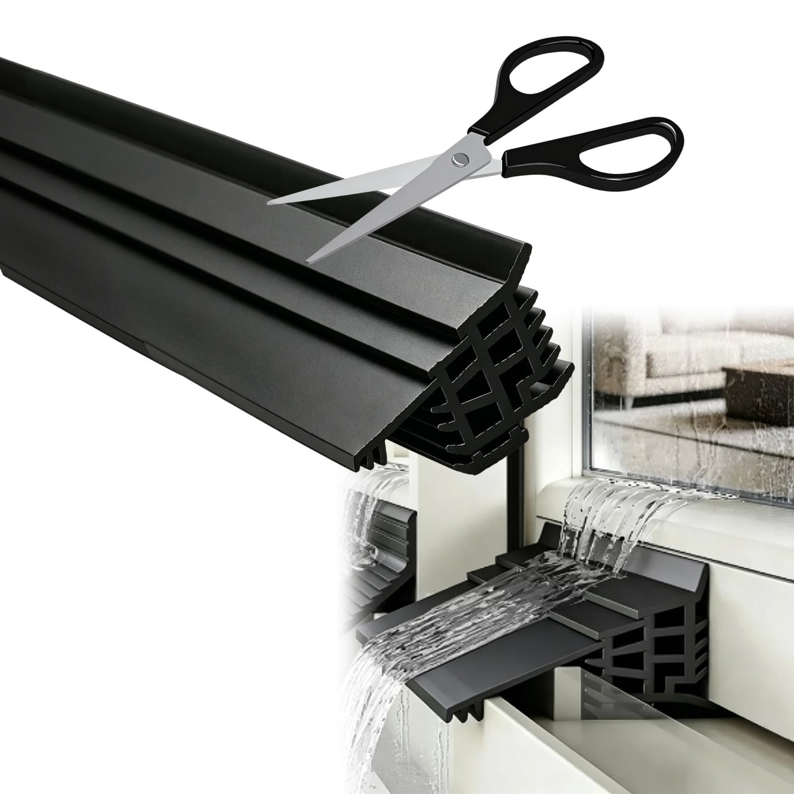 Perfil de goteo vierteaguas LZMZMQ: deflector de lluvia de 3m para impermeabilizar puertas