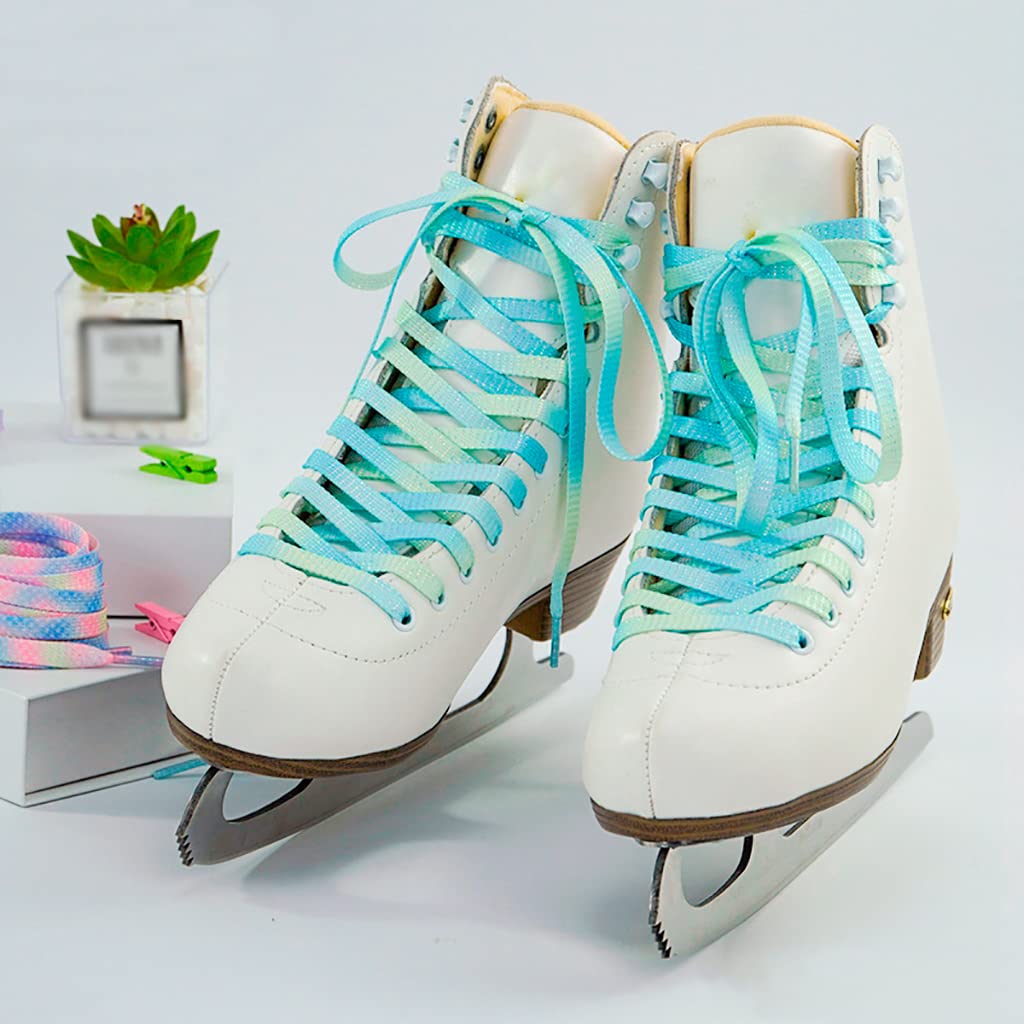 Cordones para Zapatillas Deportivas Cordones alargados de 260 cm for Patines de Hielo, con Efecto Tie-Dye Degradado, for Patinar sobre Hielo, 1 par.