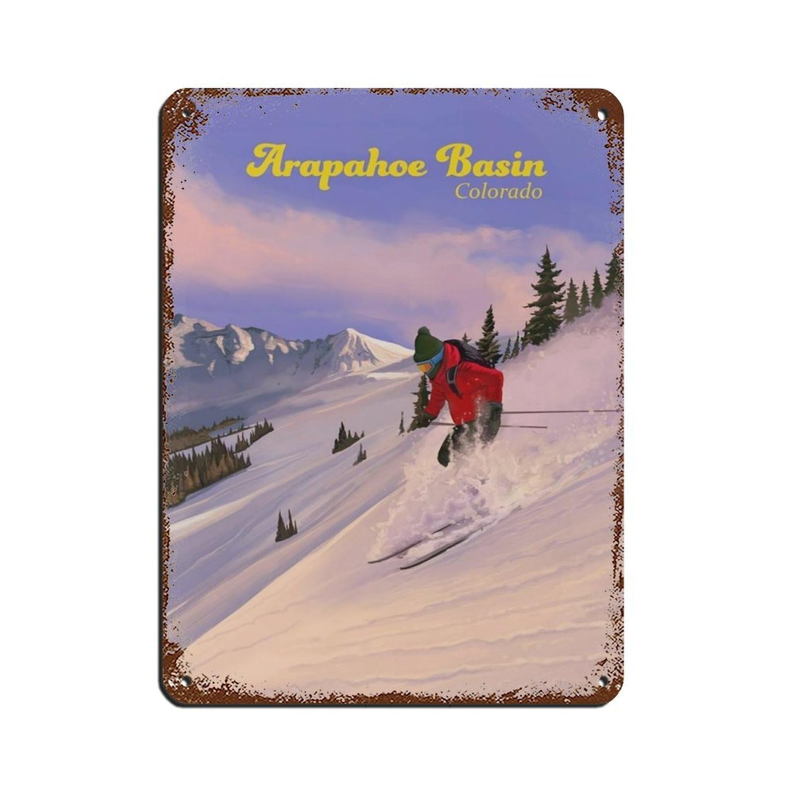 Arapahoe Poster de ski vintage déco chalet mural 30x40