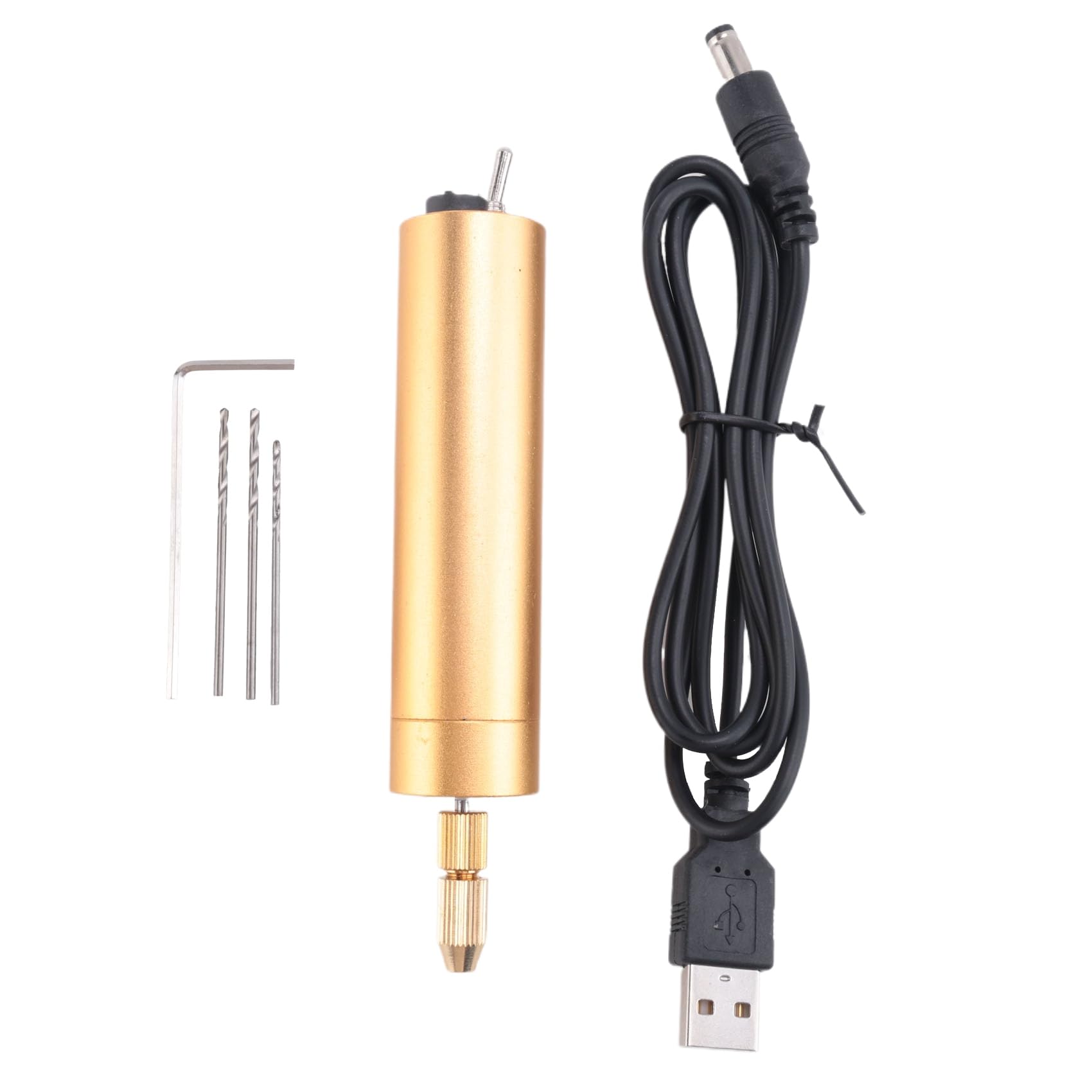 SHABD Mini Taladros EléCtricos Taladro Micro-USB de Mano Taladro Manual Profesional con 3 Brocas