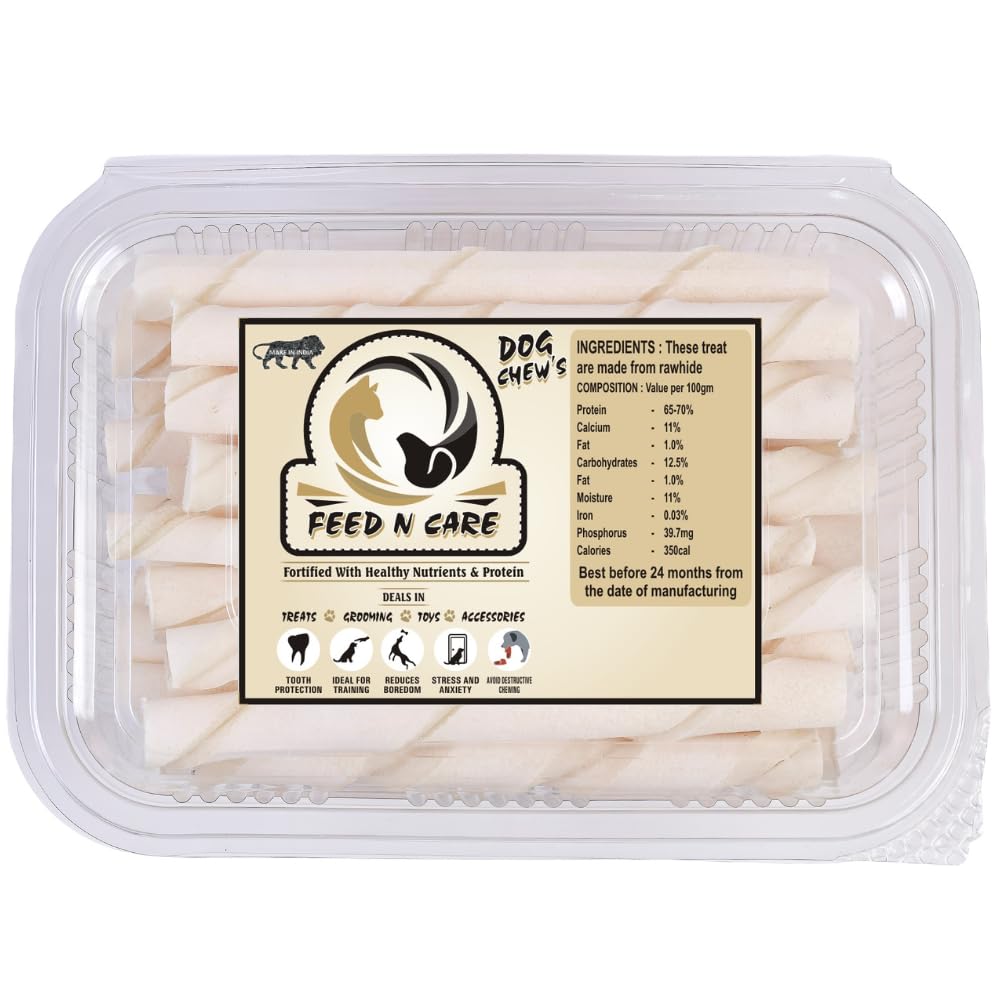 Feed N Care Natural Milky Rawhide Chew Sticks High Protein Treats for Dogs of All Life Stages (Twisted-400-Gram) (B0C4HX472F) Amazon Price History, Amazon Price Tracker
