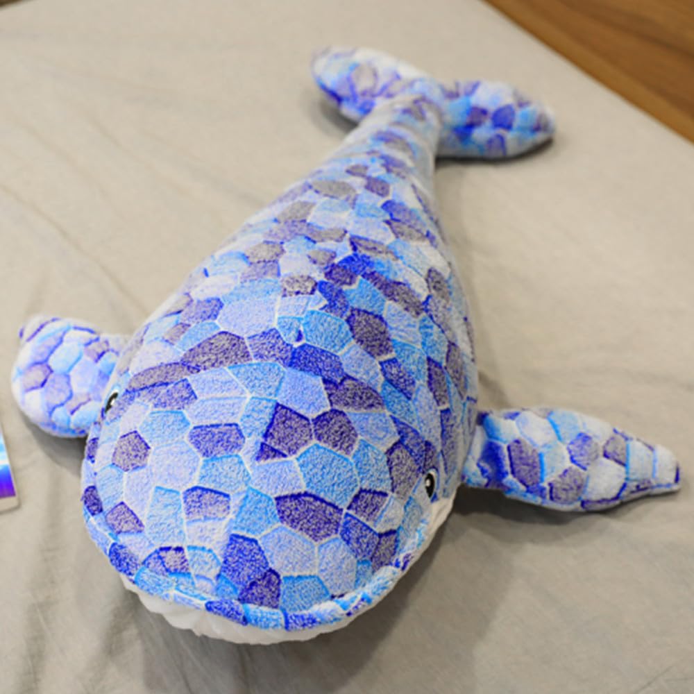 OUKEYI Humpback Whale Kids Plush Toy Pillow,Large Blue Whale Stuffed Animals Toy Sea Life Plushie Plushie Fish Gifts (70cm/27.6in) - Image 2